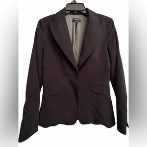 VNTG bebe Black Pinstripe Suit Set - Seamless Low-Rise Flare - Made in USA - 8